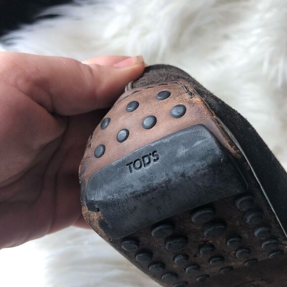 Tod's Brown Suede Driving Moccasin Loafers Slip-on 7.5 8.5 US‎ - Picture 7 of 12